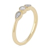 Thumbnail Image 1 of 0.15 CT. T.W. Diamond Teardrop Frame Trio Promise Ring in 10K Gold