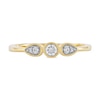 Thumbnail Image 2 of 0.15 CT. T.W. Diamond Teardrop Frame Trio Promise Ring in 10K Gold