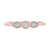 0.15 CT. T.W. Diamond Teardrop Frame Trio Promise Ring in 10K Rose Gold