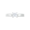 0.50 CT. Princess-Cut Diamond Solitaire Crown Royal Engagement Ring in 14K White Gold (J/I2)