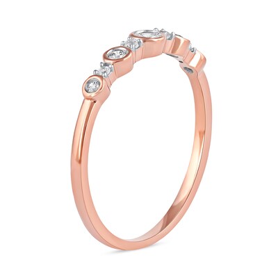 0.15 CT. T.W. Diamond Alternating Stackable Band in 10K Rose Gold