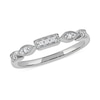 Thumbnail Image 0 of 0.05 CT. T.W. Diamond Alternating Frame Geometric Ring in 10K White Gold