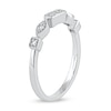 Thumbnail Image 1 of 0.05 CT. T.W. Diamond Alternating Frame Geometric Ring in 10K White Gold