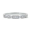 Thumbnail Image 2 of 0.05 CT. T.W. Diamond Alternating Frame Geometric Ring in 10K White Gold