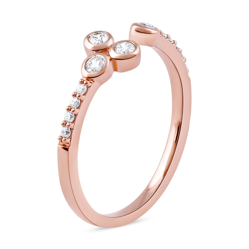0.20 CT. T.W. Diamond Lined Shank Bezel Open Ring in 10K Rose Gold|Peoples Jewellers