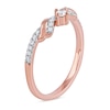 Thumbnail Image 1 of 0.15 CT. T.W. Diamond Ribbon Layered Ring in 10K Rose Gold