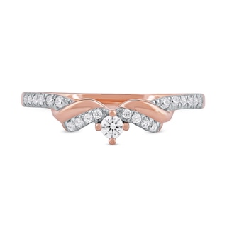 0.15 CT. T.W. Diamond Ribbon Layered Ring in 10K Rose Gold