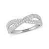 Thumbnail Image 0 of 0.33 CT. T.W. Diamond Double Row Crossover Ring in 14K White Gold