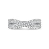Thumbnail Image 2 of 0.33 CT. T.W. Diamond Double Row Crossover Ring in 14K White Gold