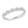 Thumbnail Image 0 of 0.15 CT. T.W. Oval-Shaped Multi-Diamond Scallop Edge Stackable Band in 10K White Gold