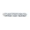 Thumbnail Image 2 of 0.15 CT. T.W. Oval-Shaped Multi-Diamond Scallop Edge Stackable Band in 10K White Gold