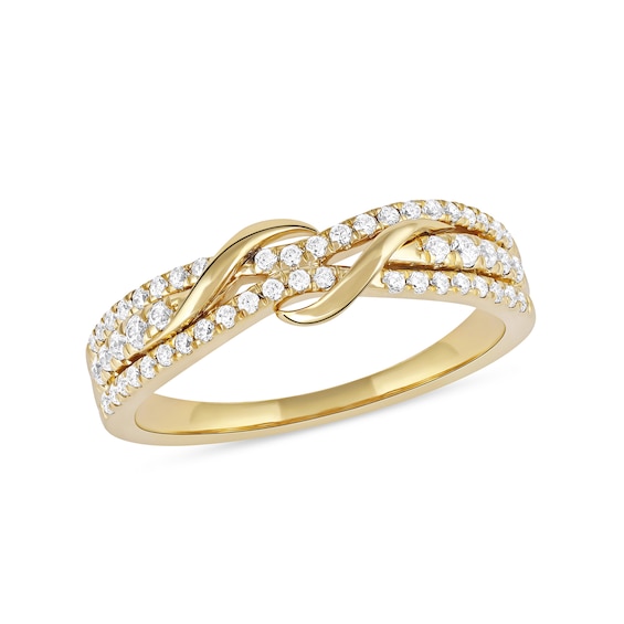 0.33 CT. T.W. Diamond Double Wrapped Wave Ring in 10K Gold