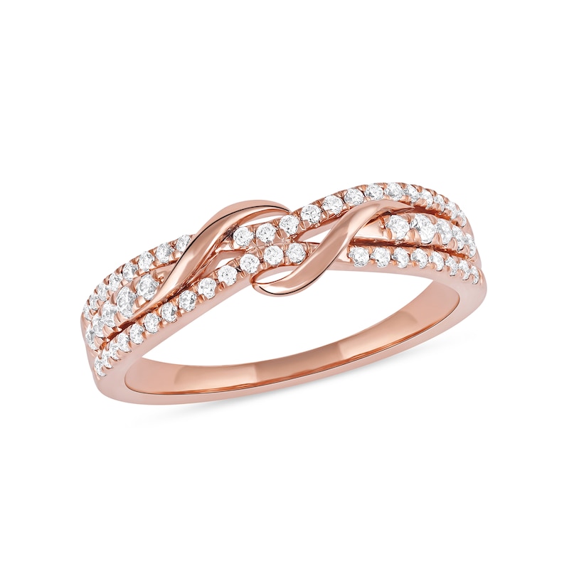 0.33 CT. T.W. Diamond Double Wrapped Wave Ring in 10K Rose Gold|Peoples Jewellers