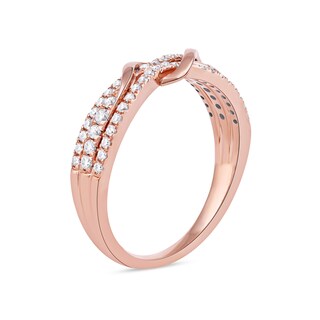 0.33 CT. T.W. Diamond Double Wrapped Wave Ring in 10K Rose Gold