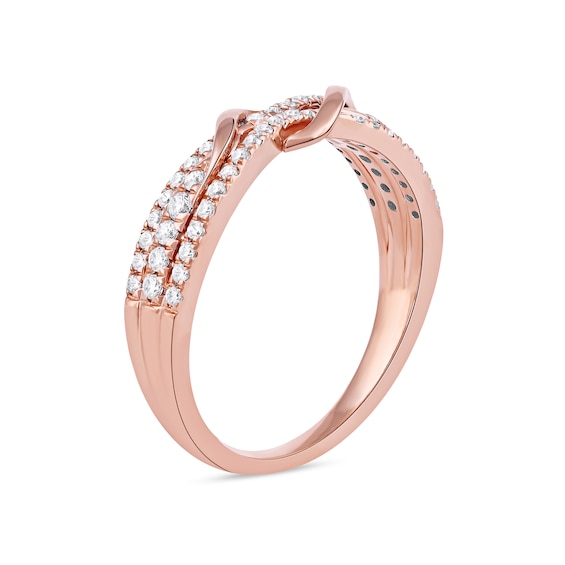 0.33 CT. T.W. Diamond Double Wrapped Wave Ring in 10K Rose Gold