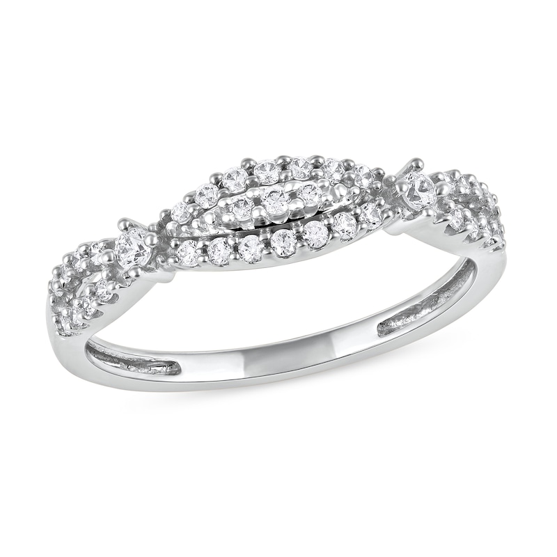 0.25 CT. T.W. Diamond Twist Band in 10K White Gold|Peoples Jewellers