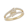 0.33 CT. T.W. Diamond Center Tie Split Shank Ring in 10K Gold