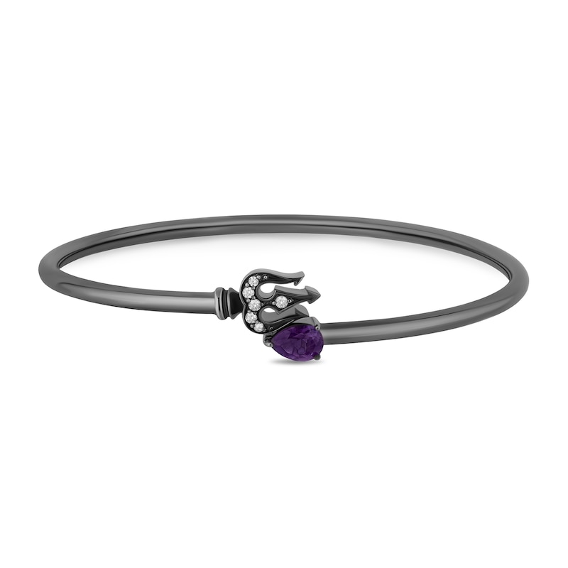Enchanted Disney Villains Ursula Amethyst and 0.085 CT. T.W. Diamond Bangle in Sterling Silver with Black Rhodium|Peoples Jewellers