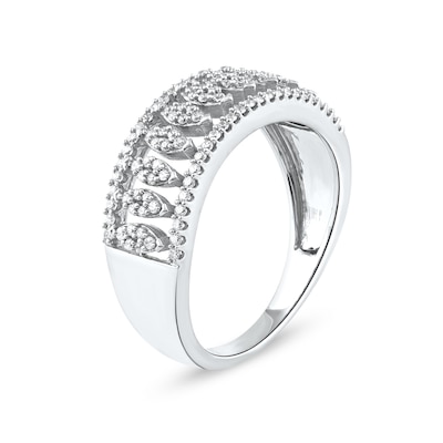 0.33 CT. T.W. Multi-Diamond Vertical Multi-Row Open Shank Ring in 10K Gold