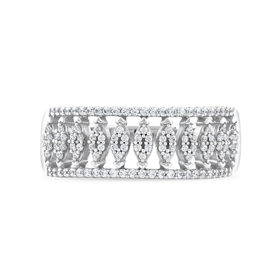 0.33 CT. T.W. Multi-Diamond Vertical Multi-Row Open Shank Ring in 10K Gold