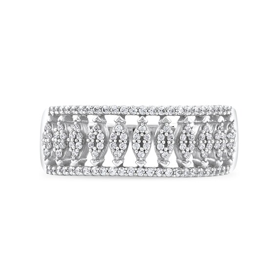 0.33 CT. T.W. Multi-Diamond Vertical Multi-Row Open Shank Ring in 10K Gold