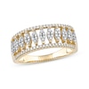 Thumbnail Image 0 of 0.33 CT. T.W. Multi-Diamond Vertical Multi-Row Open Shank Ring in 10K Gold