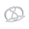 Thumbnail Image 0 of 0.33 CT. T.W. Diamond Heart Infinity Open Shank Ring in 10K White Gold