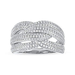 0.13 CT. T.W. Diamond Braid Band in Sterling Silver