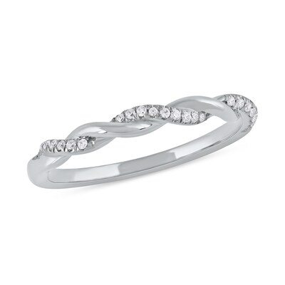 0.10 CT. T.W. Diamond Twist Stackable Band in 10K Gold