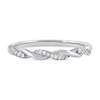 Thumbnail Image 2 of 0.10 CT. T.W. Diamond Twist Stackable Band in 10K White Gold