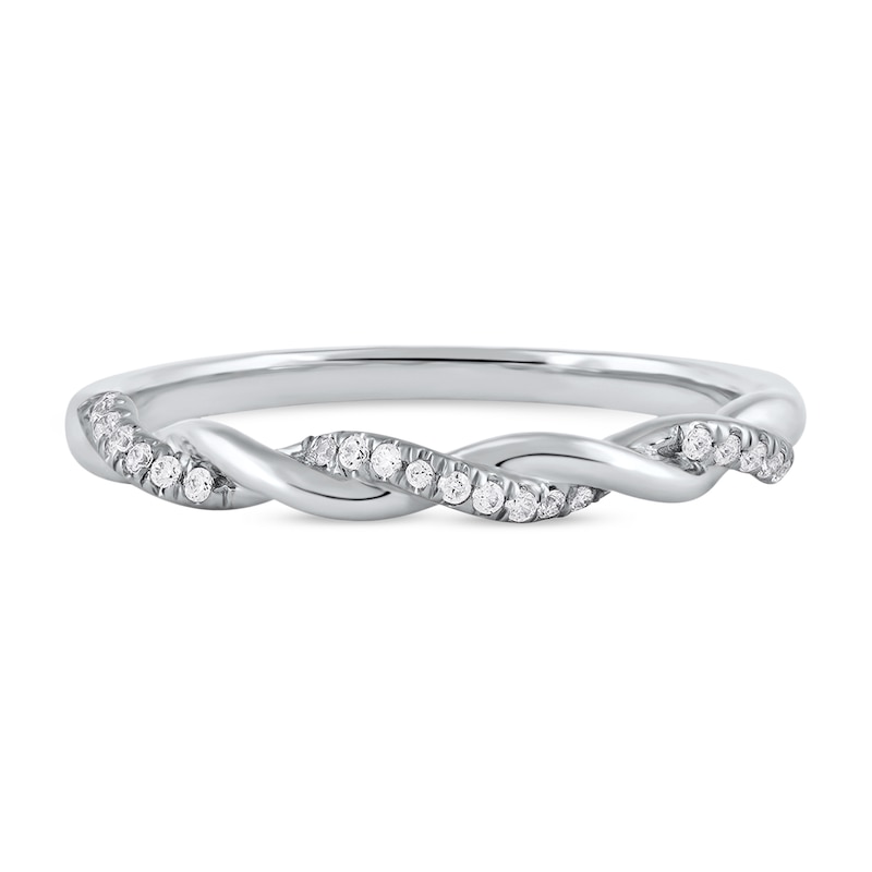 0.10 CT. T.W. Diamond Twist Stackable Band in 10K Gold|Peoples Jewellers