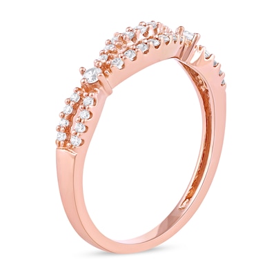 0.25 CT. T.W. Diamond Twist Band in 10K Rose Gold