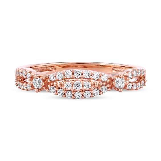 0.25 CT. T.W. Diamond Twist Band in 10K Rose Gold