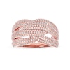 1.03 CT. T.W. Diamond Layered Criss Cross Ring in 10K Rose Gold