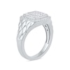 0.50 CT. T.W. Cushion-Shaped Multi-Diamond Frame Quilted Shank Ring in 10K Gold