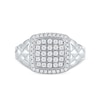 0.50 CT. T.W. Cushion-Shaped Multi-Diamond Frame Quilted Shank Ring in 10K Gold