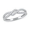 Thumbnail Image 0 of 0.25 CT. T.W. Diamond Bypass Twist Split Shank Ring in 10K White Gold