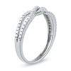 Thumbnail Image 1 of 0.25 CT. T.W. Diamond Bypass Twist Split Shank Ring in 10K White Gold