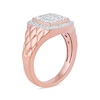 0.50 CT. T.W. Cushion-Shaped Multi-Diamond Frame Quilted Shank Ring in 10K Rose Gold