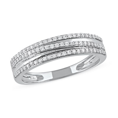 0.25 CT. T.W. Diamond Triple Row Crossover Band in 10K Gold