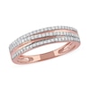 Thumbnail Image 0 of 0.25 CT. T.W. Diamond Triple Row Crossover Band in 10K Rose Gold