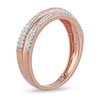 Thumbnail Image 1 of 0.25 CT. T.W. Diamond Triple Row Crossover Band in 10K Rose Gold