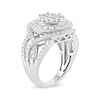 Thumbnail Image 1 of 2.00 CT. T.W. Multi-Diamond Frame Crossover Open Shank Ring in 10K White Gold