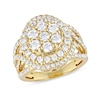 Thumbnail Image 1 of 2.00 CT. T.W. Multi-Diamond Frame Crossover Open Shank Ring in 10K Gold