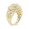 Thumbnail Image 2 of 2.00 CT. T.W. Multi-Diamond Frame Crossover Open Shank Ring in 10K Gold