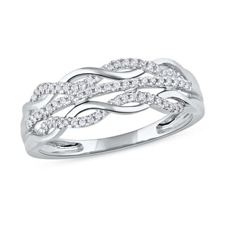 0.15 CT. T.W. Diamond Twist Multi-Row Ring in 10K Gold