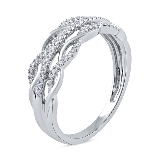 0.15 CT. T.W. Diamond Twist Multi-Row Ring in 10K Gold