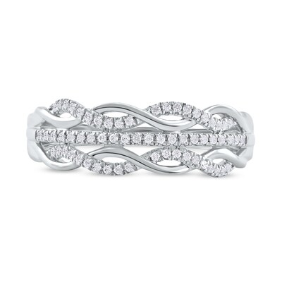 0.15 CT. T.W. Diamond Twist Multi-Row Ring in 10K Gold