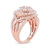 2.00 CT. T.W. Multi-Diamond Frame Crossover Open Shank Ring in 10K Rose Gold