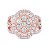 2.00 CT. T.W. Multi-Diamond Frame Crossover Open Shank Ring in 10K Rose Gold